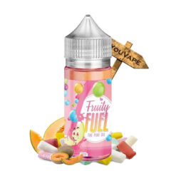 Le e liquide The Pink Oil de Fruity Fuel est un mélange fruité de melon et de bubble gum..