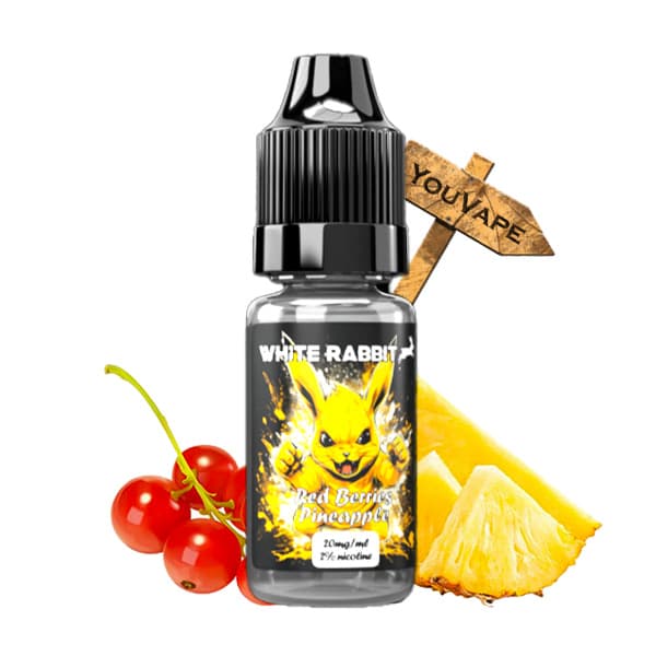 Le e liquide au sel de nicotine Red Berries Pineapple de White Rabbit vous offre le goût de l’ananas et des baies rouges des célèbres puffs Tornado.