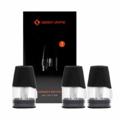 Pack de 3 cartouches Pod One de Geek Vape. Elles peuvent contenir 2ml de eliquide, et sont conçues pour les Pod One et 1FC de la marque