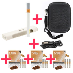 Le Pack Nexi Liberté vous propose la plus petite et légère des cigarettes électroniques, accompagnée de 9 cartouches et d'une pochette pour tout y ranger.