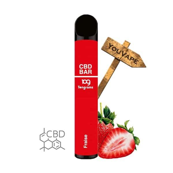 La Puff Cbd Bar Fraise de Tengram double votre plaisir avec son CBD bien concentré (800mg/ml) et une délicieuse saveur de Fraise.