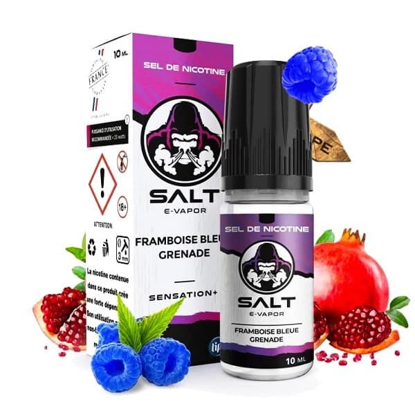 Le e liquide Framboise Bleue Grenade Salt de chez French Liquide vous offre un mélange de saveurs, fruité et juteux, avec ces fruits délicieux.