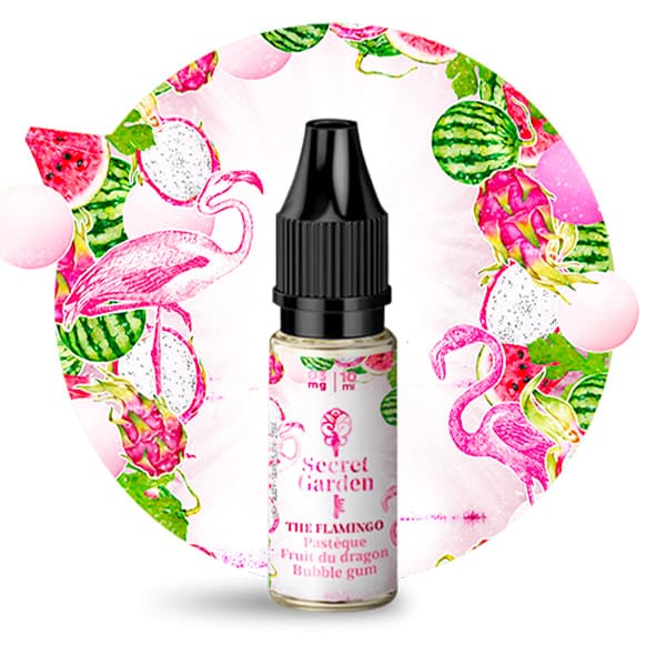 Le e liquide The Flamingo 50ml par Secret Garden vous emmène sur les plages paradisiaques avec ses saveurs tropicales de pastèque et de fruit du dragon avec une touche de bubble gum et de fraîcheur.