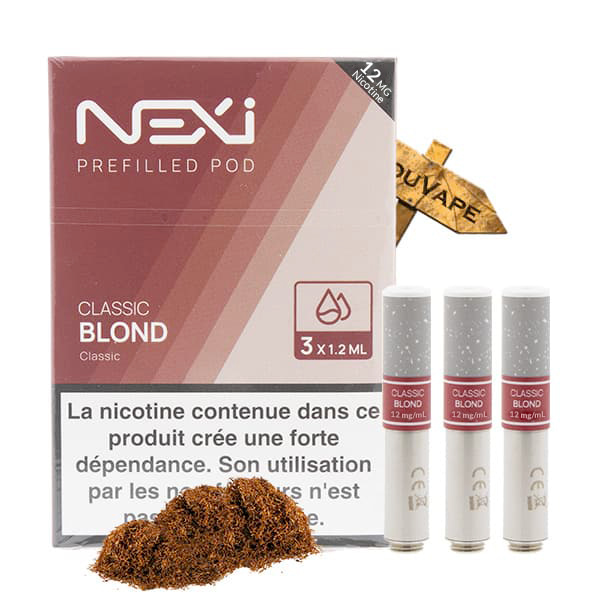 Saveur classic blond 12mg en pack de 3 cartouches pour la Nexi One de Aspire