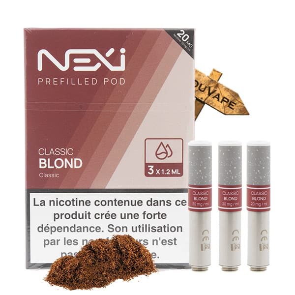 Saveur classic blond 20mg en pack de 3 cartouches pour la Nexi One de Aspire