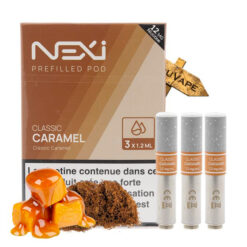 Saveur classic caramel 12mg en pack de 3 cartouches pour la Nexi One de Aspire