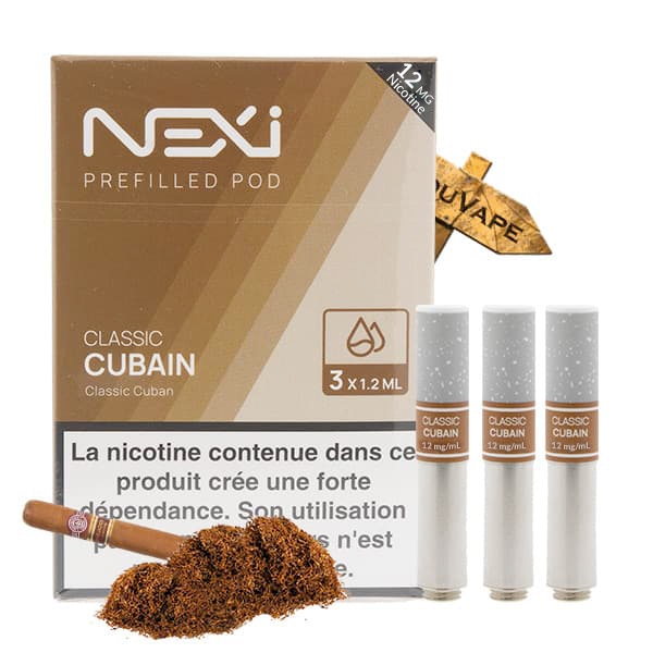 Saveur classic cubain 12mg en pack de 3 cartouches pour la Nexi One de Aspire