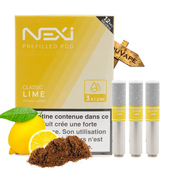 Saveur classic lime 12mg en pack de 3 cartouches pour la Nexi One de Aspire