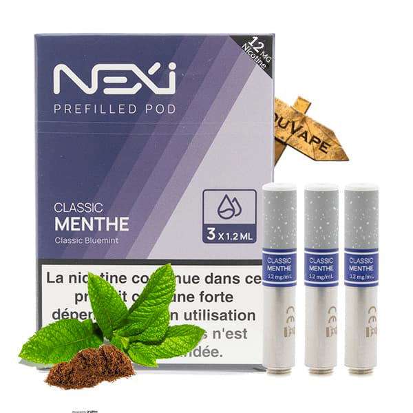 Saveur classic menthe 12mg en pack de 3 cartouches pour la Nexi One de Aspire