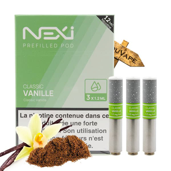 Saveur classic vanille 12mg en pack de 3 cartouches pour la Nexi One de Aspire