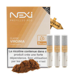 Saveur classic virginia 12mg en pack de 3 cartouches pour la Nexi One de Aspire