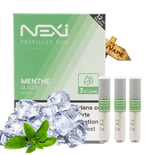 Saveur menthe glacée 12mg en pack de 3 cartouches pour la Nexi One de Aspire