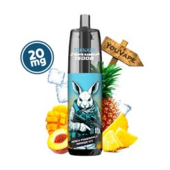 La Puff Tornado 15000 Peach Pineapple Mango Ice 20mg est une puff rechargeable longue durée, avec 20ml de eliquide à la saveur de pêche, ananas et mangue bien frais.