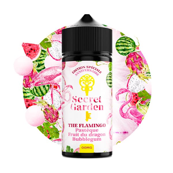 Le e liquide The Flamingo 100ml par Secret Garden vous propose des saveurs de pastèque et de fruit du dragon avec une touche de bubble gum et de fraîcheur.