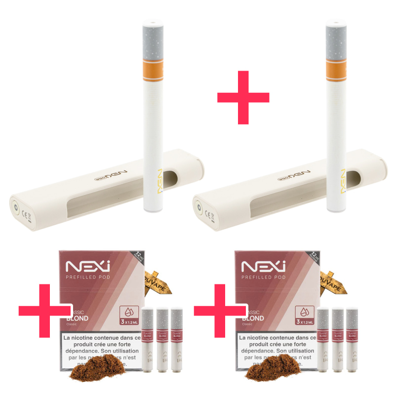 Le Pack Nexi One Duo vous permet de vapoter à deux, avec la plus légère et la plus naturelle des cigarettes électroniques, pour un tarif serré.