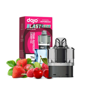 La Cartouche Dojo Blast de Vaporesso vous offre 2ml de liquide à 20mg/ml de sel de nicotine, et un réservoir de 10ml remplissable.