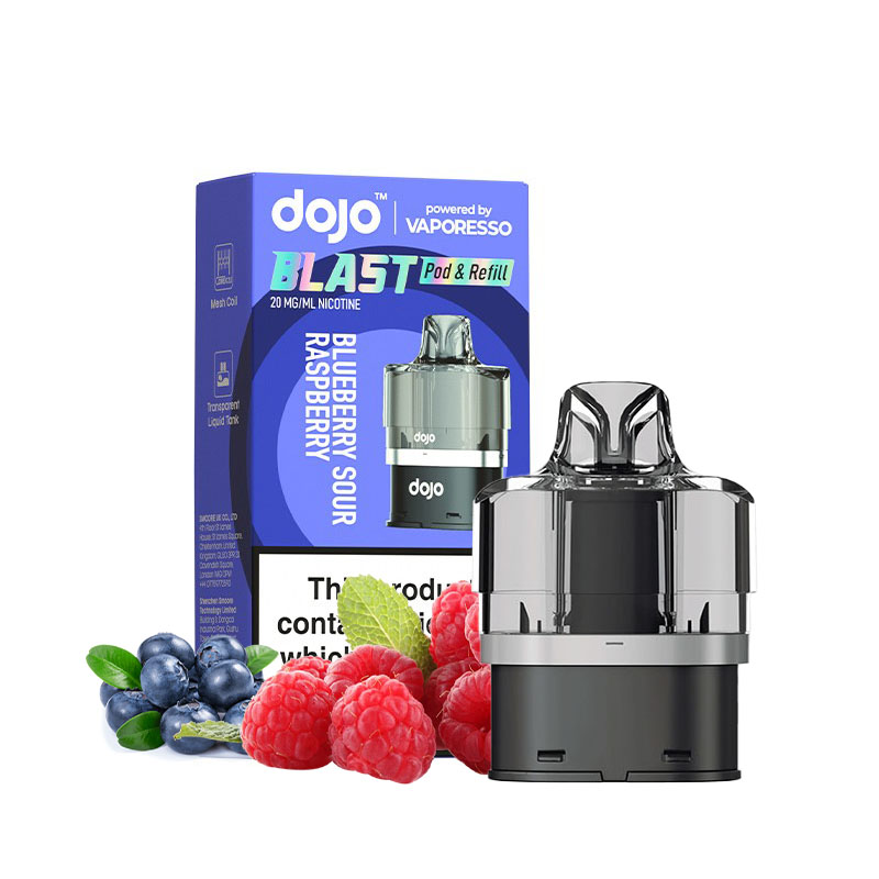 La Cartouche Dojo Blast de Vaporesso vous offre 2ml de liquide à 20mg/ml de sel de nicotine, et un réservoir de 10ml remplissable.