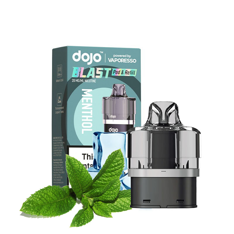 La Cartouche Dojo Blast de Vaporesso vous offre 2ml de liquide à 20mg/ml de sel de nicotine, et un réservoir de 10ml remplissable.