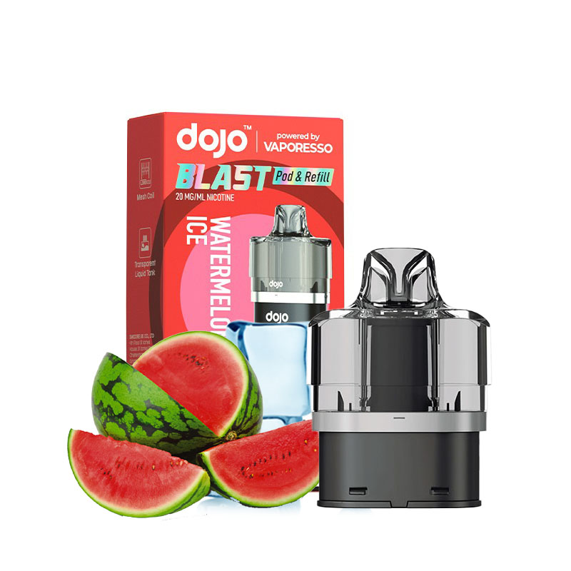 La Cartouche Dojo Blast de Vaporesso vous offre 2ml de liquide à 20mg/ml de sel de nicotine, et un réservoir de 10ml remplissable.