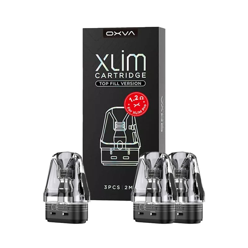 Pack de trois cartouches de remplacement pour les Pod Xlim de Oxva, équipées de résistances intégrées et d'une contenance de 2ml