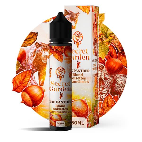 Le e liquide The Panther 50ml par Secret Garden est une saveur de tabac blond accompagné de noisettes caramélisées et grillées.