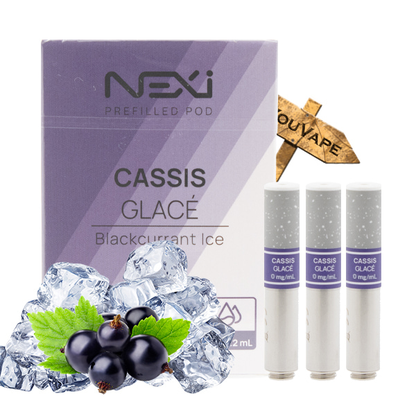 Saveur cassis glacée 0mg en pack de 3 cartouches pour la Nexi One de Aspire