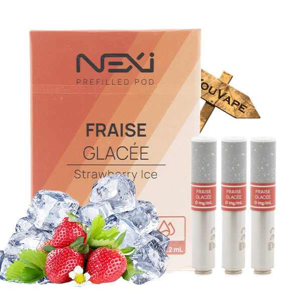 Saveur fraise glacée 0mg en pack de 3 cartouches pour la Nexi One de Aspire