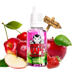 L'arôme concentré Pinkman Apple de la marque Vampire Vape est la recette phare de la marque agrémentée d'une saveur de pommes craquantes.