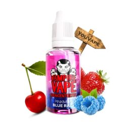 L'arôme concentré Pinkman Blue Razz de la marque Vampire Vape est la recette phare de la marque agrémentée d'une saveur de framboises bleues.