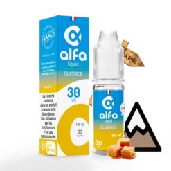 Le e liquide FRW fabriqué par Alfaliquid est une saveur de tabac blond léger et grillé avec une pointe de caramel blond.