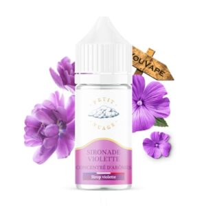 L'arôme concentré Sironade Violette 30ml de la marque Petit Nuage est une saveur de boisson à la violette naturellement fleurie.