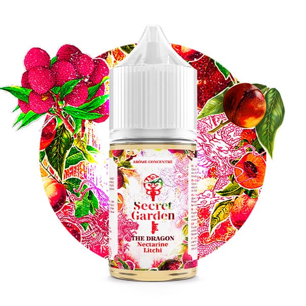 L'arôme concentré The Dragon 30ml de la marque Secret Garden marie avec succès le litchi et la nectarine dans un tourbillon de fraîcheur exaltante.