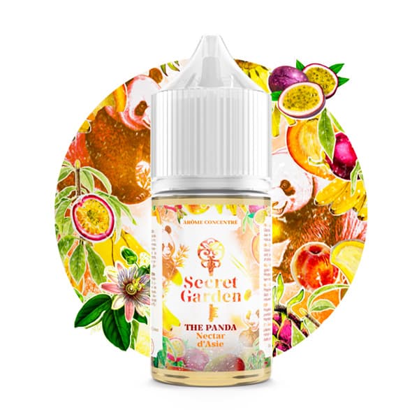 L'arôme concentré The Panda 30ml de la marque Secret Garden vous emmène découvrir les fruits d’Asie, aux saveurs délicates et exotiques avec une belle fraîcheur.