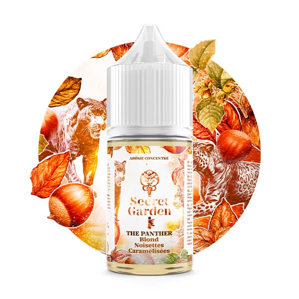 L'arôme concentré The Panther 30ml de la marque Secret Garden est une saveur de tabac blond accompagné de noisettes caramélisées et grillées.