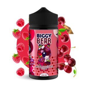 Le e-liquide Cerise Framboise Frais 200ml de Biggy Bear dégage des saveurs de cerises mûres combinées à des framboises et une touche de fraîcheur intense.