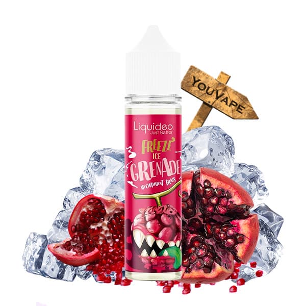 Le e liquide Freeze Ice Grenade 50ml de Liquideo est une explosion de saveur ultra-fraîche de grenades avec un ratio PG/VG de 50/50.