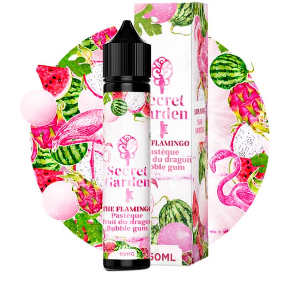 Le e liquide The Flamingo 50ml par Secret Garden vous propose des saveurs de pastèque et de fruit du dragon avec une touche de bubble gum et de fraîcheur.