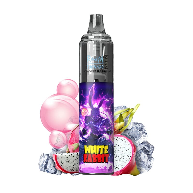 La Puff Tornado 7000 Dragon Fruit Ice est une puff rechargeable longue durée, avec 10ml de goût de bubble gum et de fruit du dragon bien glacé.