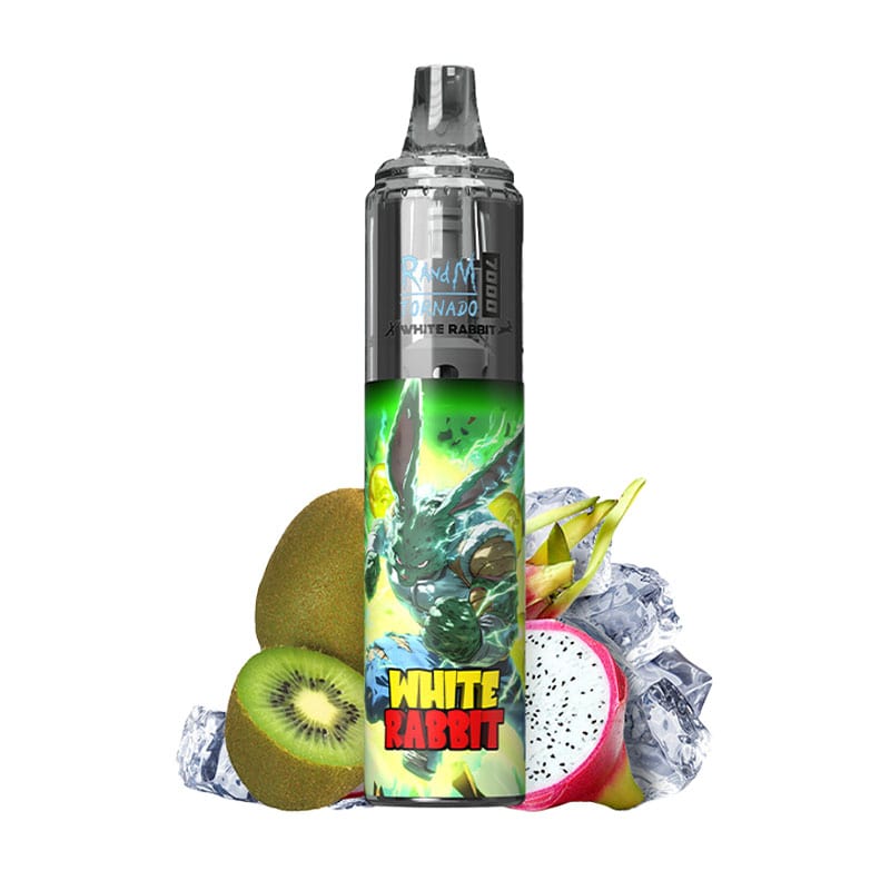 La Puff Tornado 7000 Dragon Kiwi Ice est une puff rechargeable longue durée, avec 10ml d'un cocktail bien frappé de Kiwi et fruit du dragon.