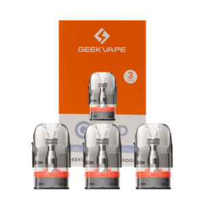 Pack de 3 cartouches Q Pod 3ml avec résistance intégrée pour les pods de la série Q de Geek Vape, tel que le Wenax Q ou le Sonder Q.