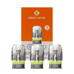 Pack de 3 cartouches Q Pod 3ml avec résistance intégrée pour les pods de la série Q de Geek Vape, tel que le Wenax Q ou le Sonder Q.