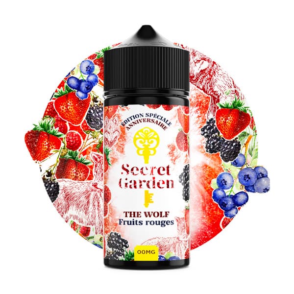 Le e liquide The Wolf 100ml par Secret Garden vous propose une montagne de fruits rouges sur son lit de glaçon pour une vape d'une fraîche et fruitée.