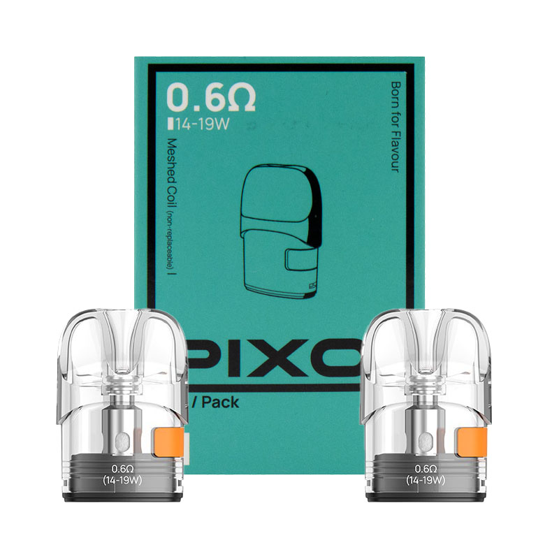 Pack de 2 cartouches Pixo de remplacement pour le Pod Pixo de Aspire, équipées de résistances intégrées et d'une contenance de 3ml