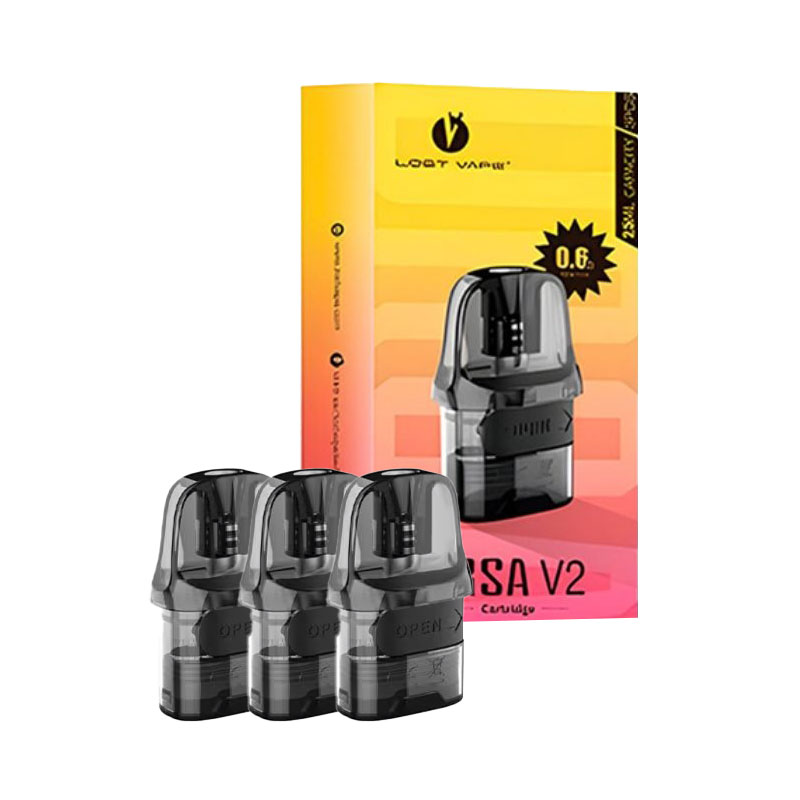 Pack de 3 cartouches Ursa V2 de 2.5ml à résistances intégrées pour les pods de la série Ursa de Lost Vape, pour vapoter de 12 à 25 watts.