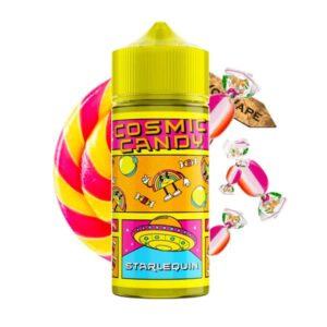 Le e liquide Starlequin 50ml par Cosmic Candy est non seulement la star des années 80 mais également la douce saveur de bonbon arlequins aux fruits rouges, agrumes et pommes.