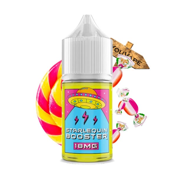 Le e liquide Starlequin par Cosmic Candy est non seulement la star des années 80 mais également la douce saveur de bonbon arlequins aux fruits rouges, agrumes et pommes.