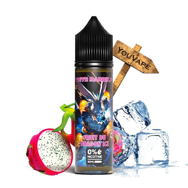 Le e liquide Dragon Fruit Ice 50ml par White Rabbit est une saveur délicieusement rafraîchissante de fruit du dragon, offrant une touche exotique et douce.