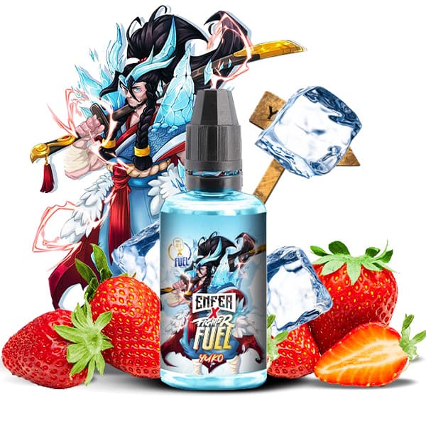 L'arôme concentré Yuko de Fighter Fuel X ENFER est un concentré mêlant la douceur de la fraise, l'acidité du cassis et une fraîcheur glaciale intense. Une recette fruitée et revigorante, idéale pour une vape addictive qui vous accompagnera toute la journée.