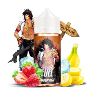 Le e liquide Yamakasi de la gamme Fighter Fuel par Maison Fuel est mélange de fraises et de banane avec une explosion de fraîcheur.