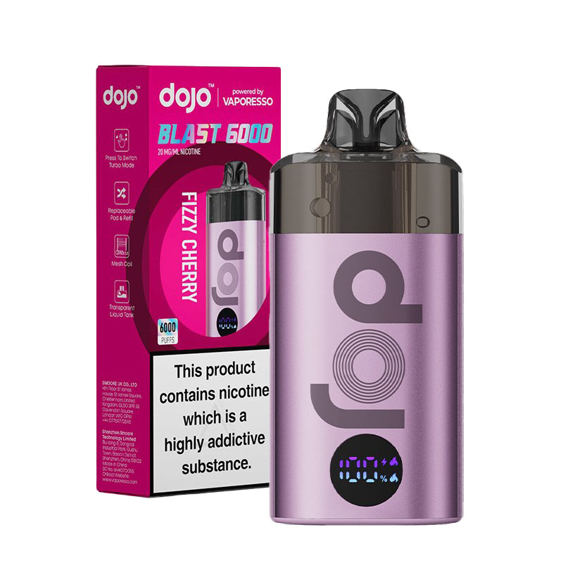 Le Pod Dojo Blast 6000 vous permet de vapoter jusqu'à 6000 bouffées en tirage serré, comme avec une cigarette, de manière entièrement automatique.